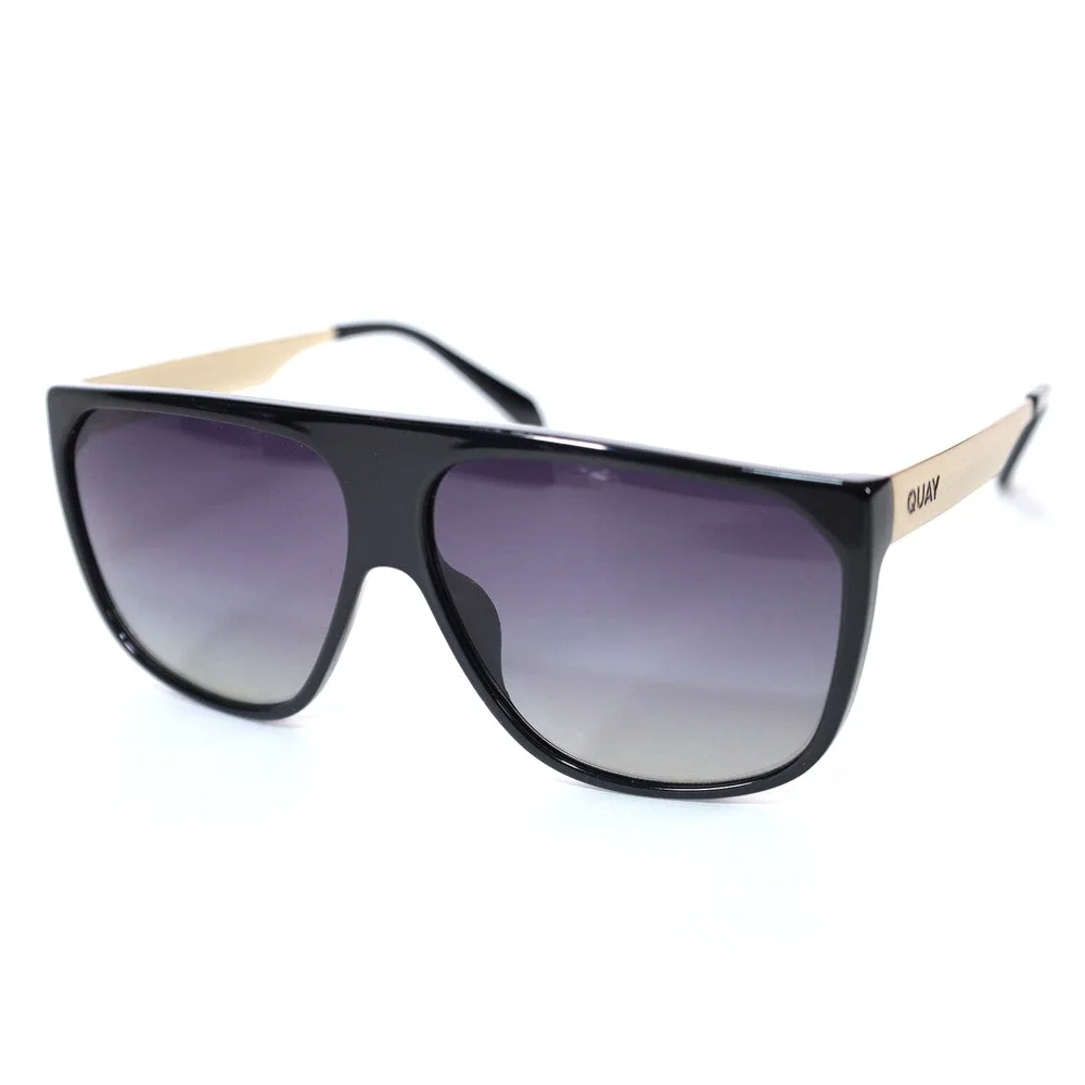 Quay Australia NO CURFEW Shield Sunglasses - Black/Smoke Polarized - NWT - Picture 3 of 12